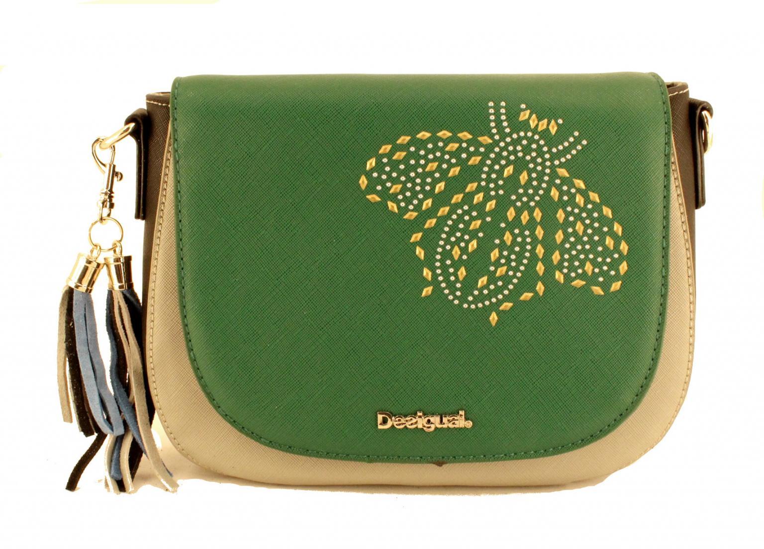 Desigual Schultertasche Cracovia Überschlag Tricolor Blau Grün