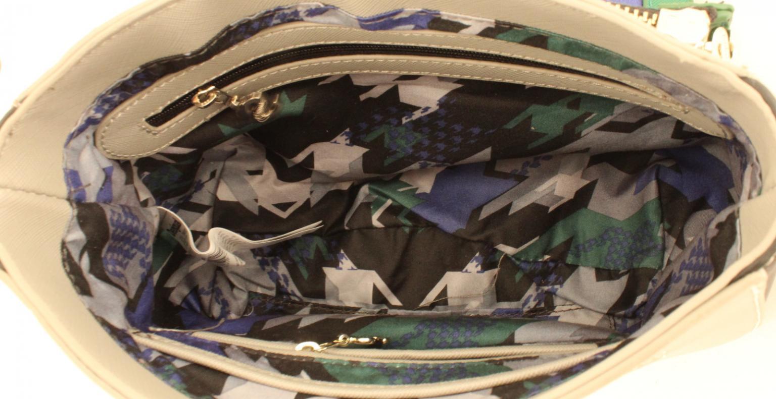 Desigual Schultertasche Cracovia Überschlag Tricolor Blau Grün
