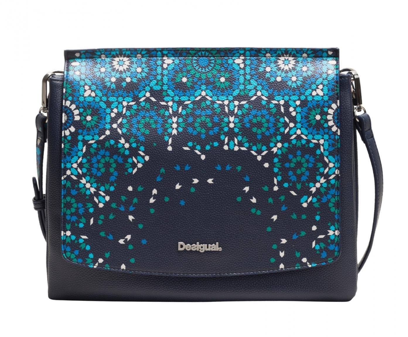 Desigual Schultertasche Exclusive DS Puzzle Amberes dunkelblau
