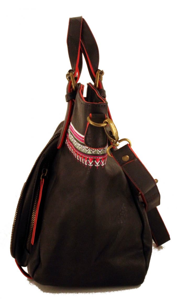 Desigual Shoppertasche Rotterdam M Ethnic Deluxe Jeans Blau