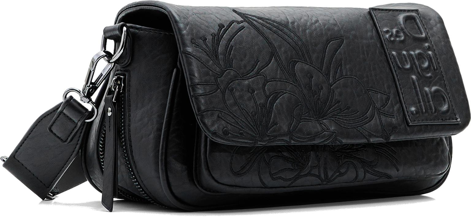 Desigual Soft Tromso Überschlagtasche schwarz Blumenstick