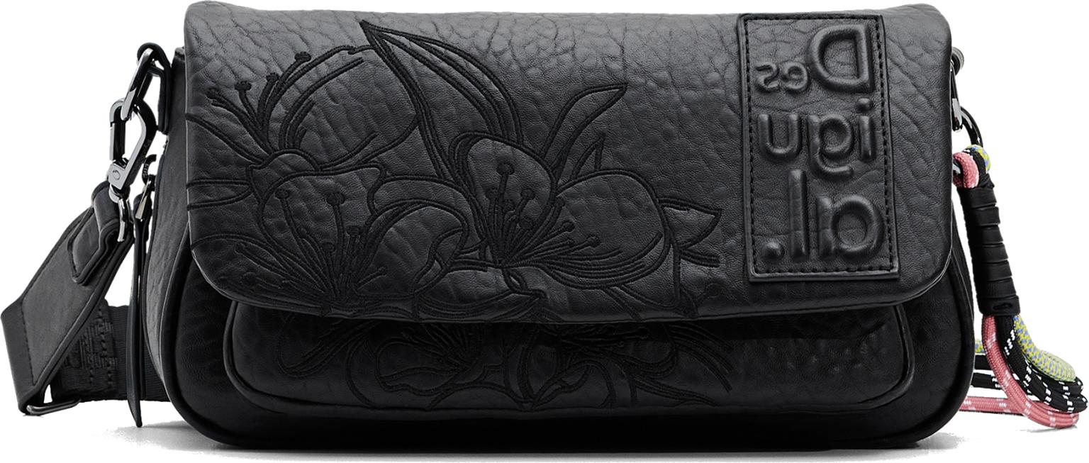 Desigual Soft Tromso Überschlagtasche schwarz Blumenstick