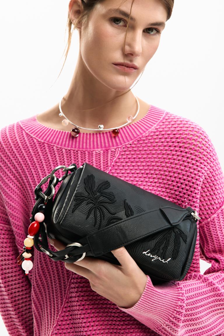 Desigual Täschchen Naron mini Überschlag schwarz bestickt