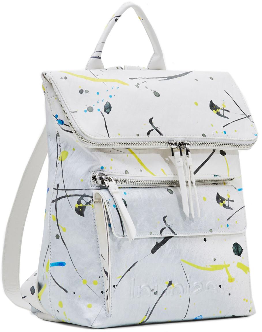 Desigual Tagesrucksack Damen Splat Nerano Silver weiß