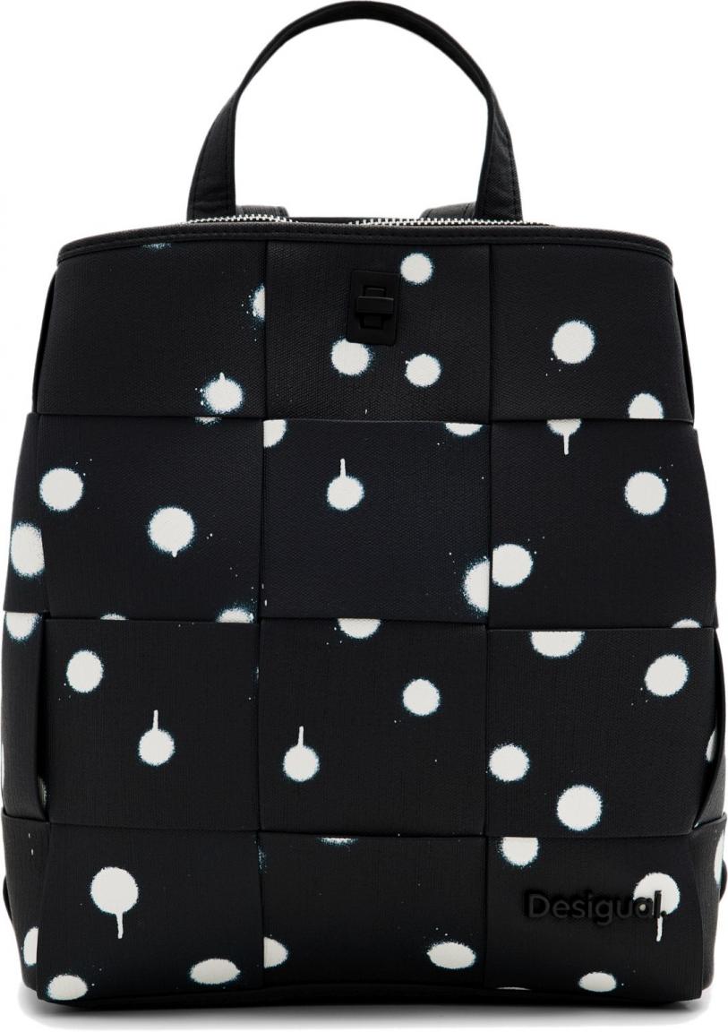 Desigual Tagesrucksack Mini Sumy New Splatter Negro Flechtdesign