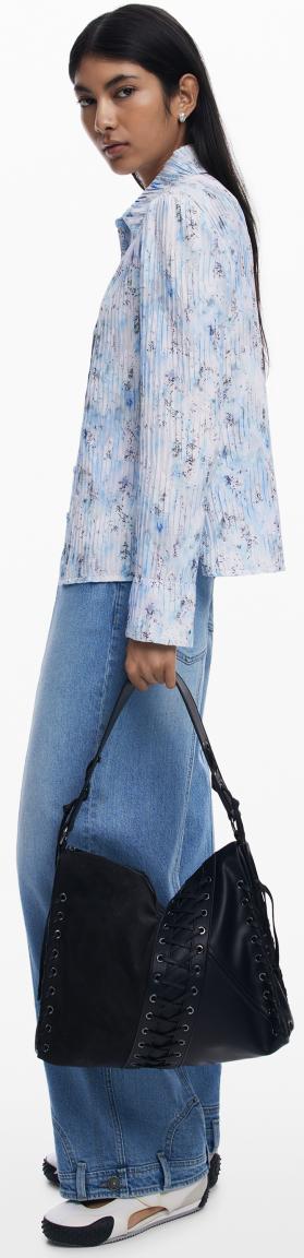 Desigual Tango Crossover Bag Negro Patch Leiria schwarz Schnürung