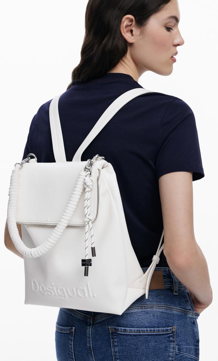 Desigual Taschenrucksack Hampton Half Ecru Überschlag
