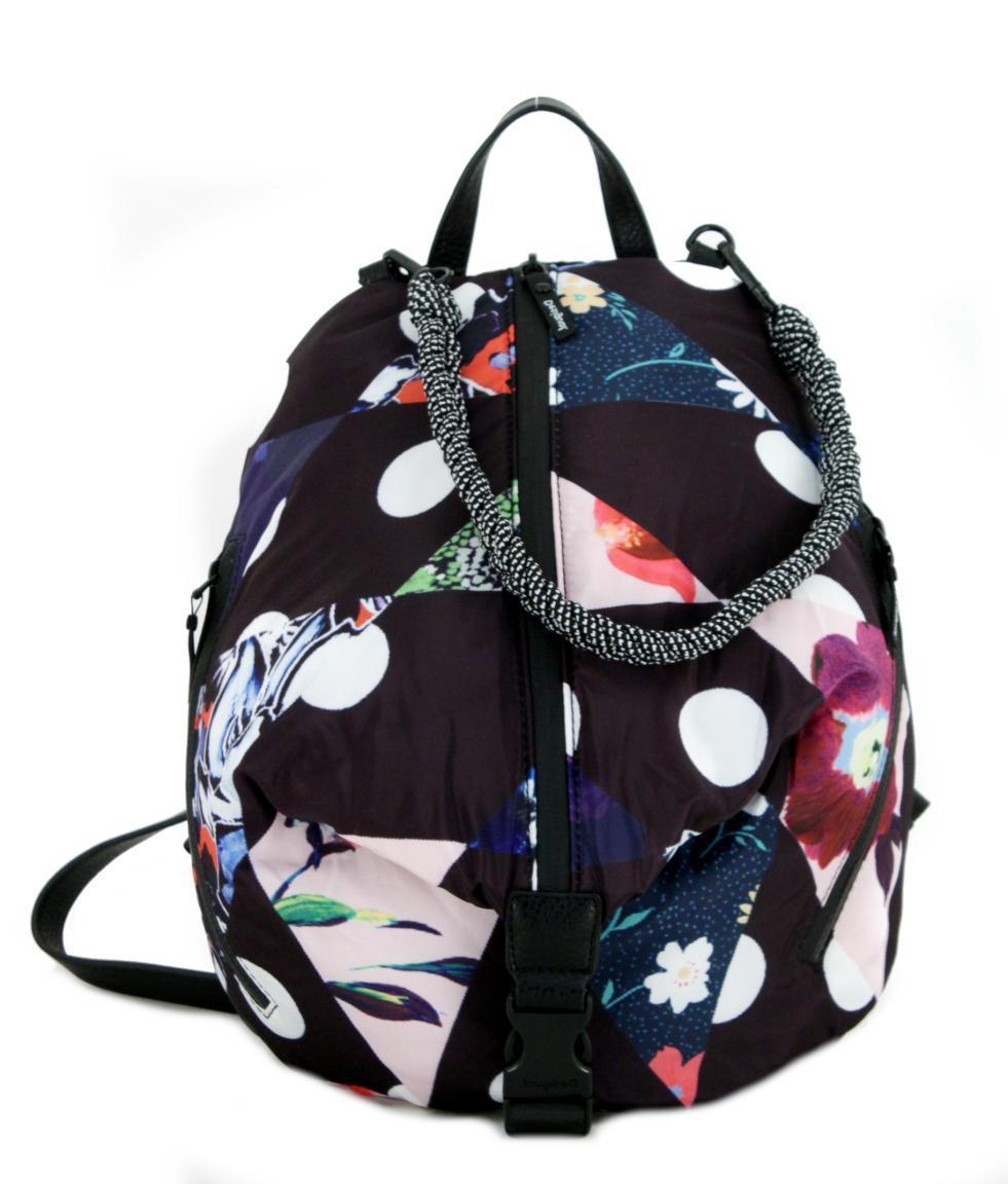 Desigual Taschenrucksack Rombos Viana Mini schwarz bunt Blumen