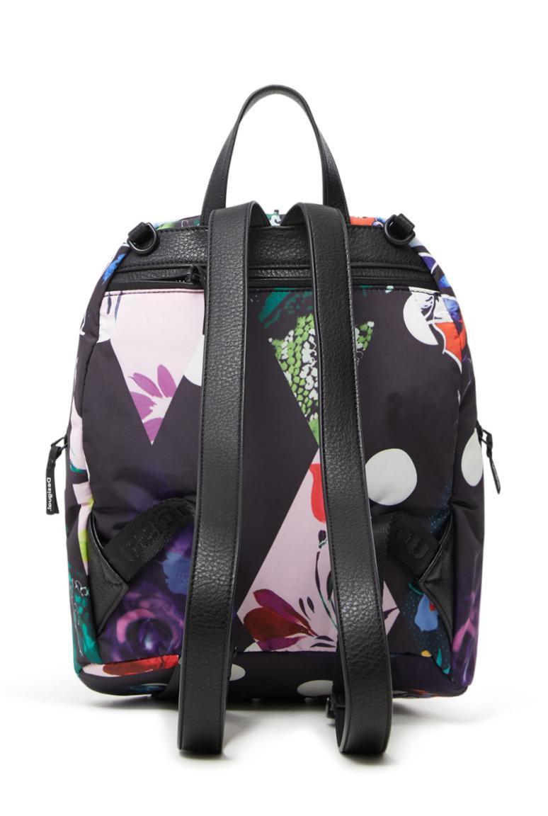 Desigual Taschenrucksack Rombos Viana Mini schwarz bunt Blumen