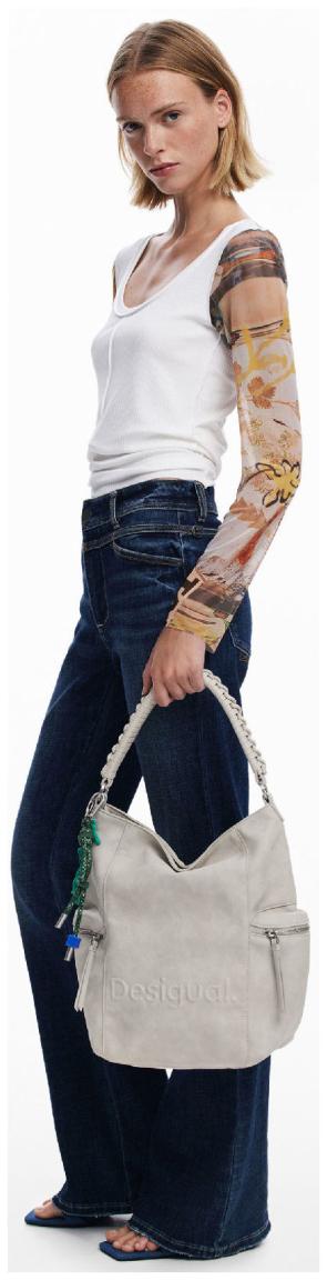 Desigual Taschenrucksack steingrau Logo Piedra Arica