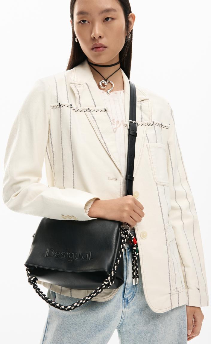 Desigual Überschlagtasche Flechtriemen schwarz Venecia 4.0