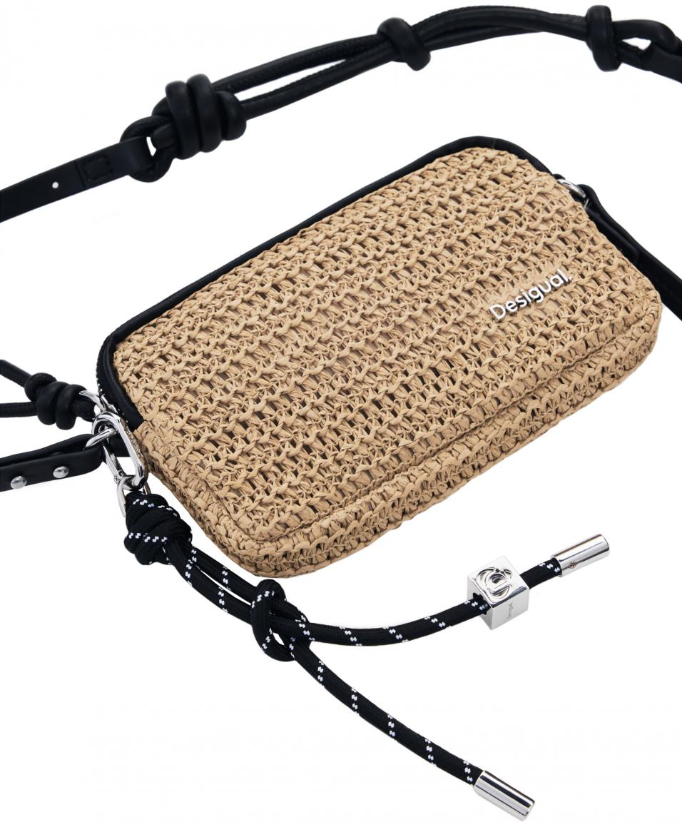 Desigual Umhängetasche Bast Natural schwarz Julia Raffia