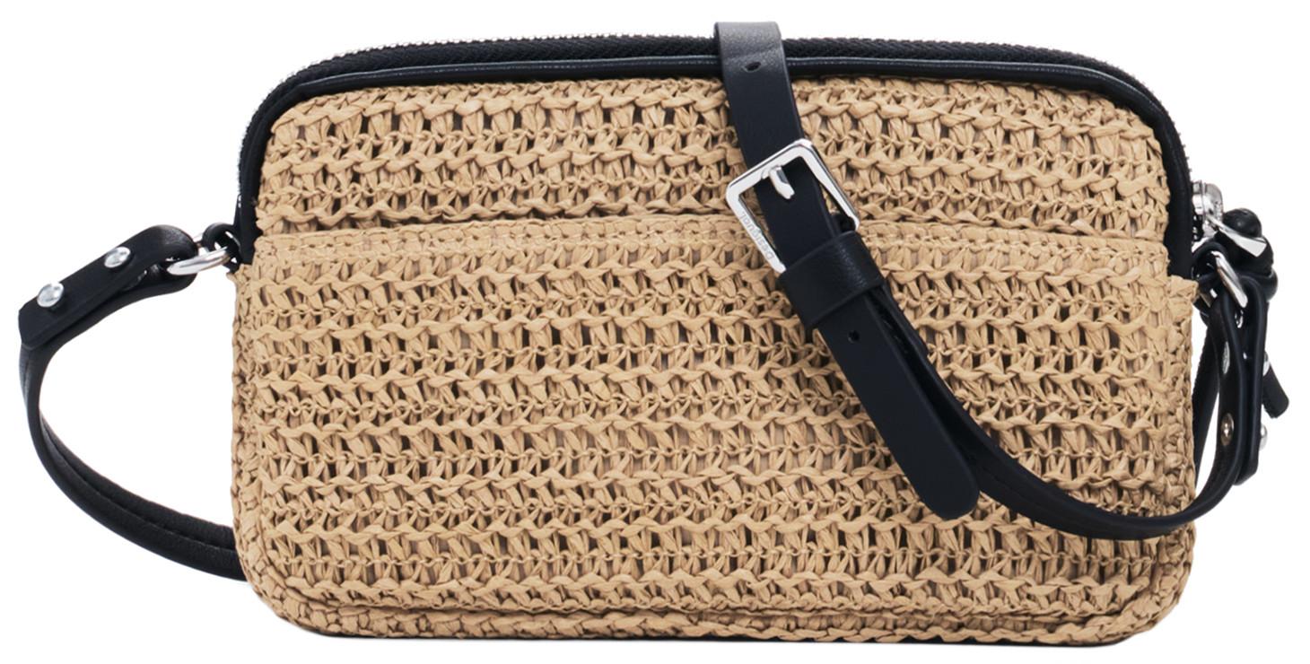 Desigual Umhängetasche Bast Natural schwarz Julia Raffia