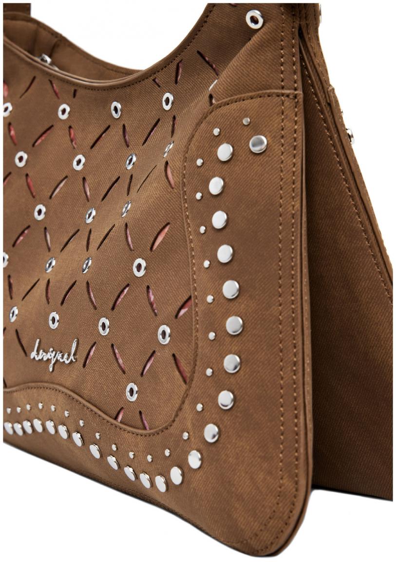 Desigual Umhängetasche schmal Yankee camel Nieten Cutouts Manaos braun