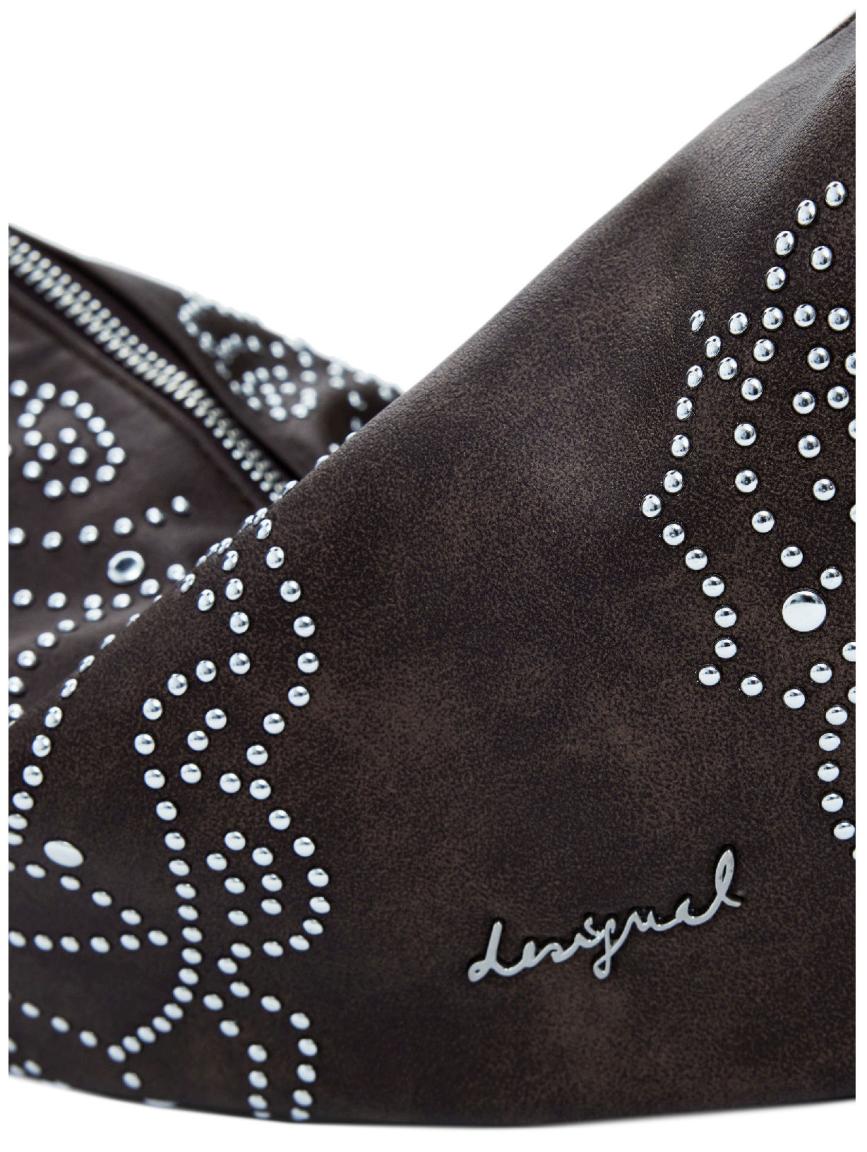 Desigual Umhängetasche schokobraun Poker Face Nieten rockig Munster