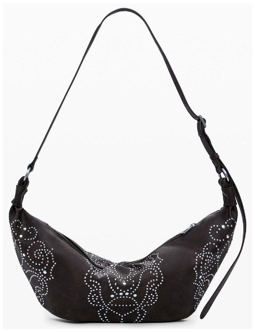 Desigual Umhängetasche schokobraun Poker Face Nieten rockig Munster