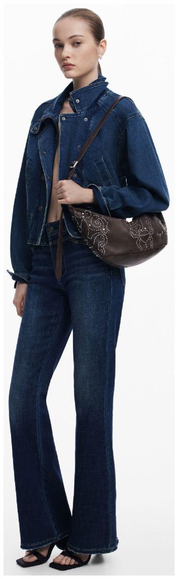 Desigual Umhängetasche schokobraun Poker Face Nieten rockig Munster