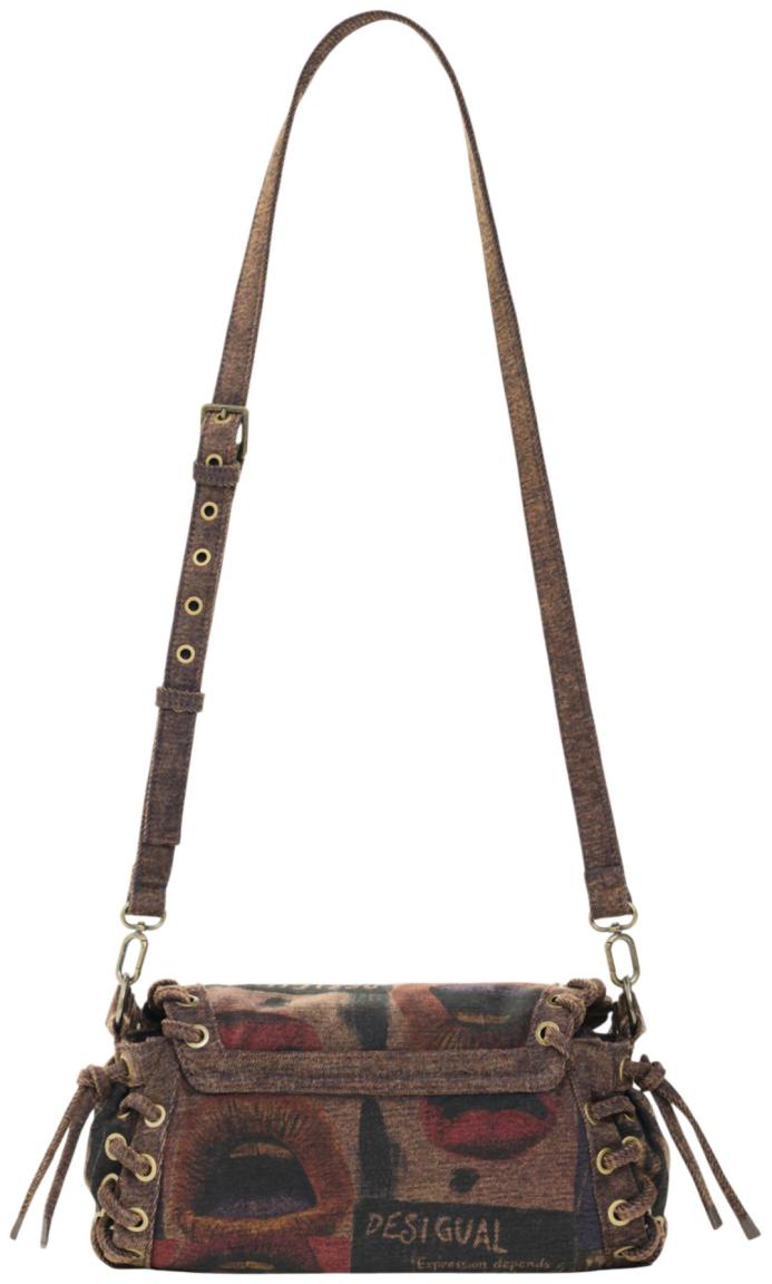 Desigual Zarauz Überschlagtasche Canvas Graffiato - Braun