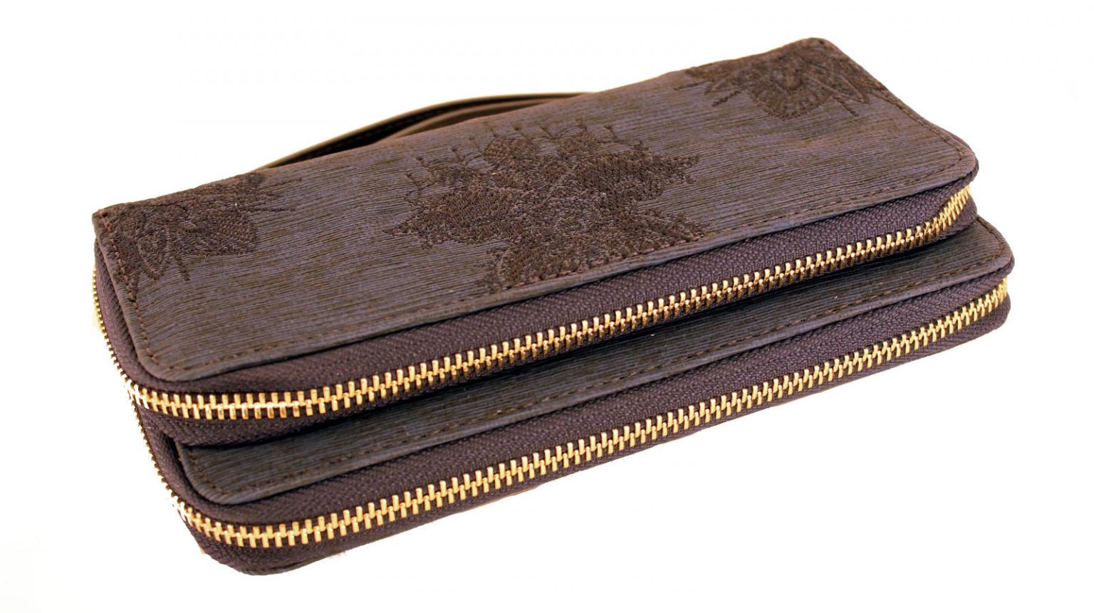 Desigual Zipbörse Two Levels Soft Mendhi Stickerei Blau