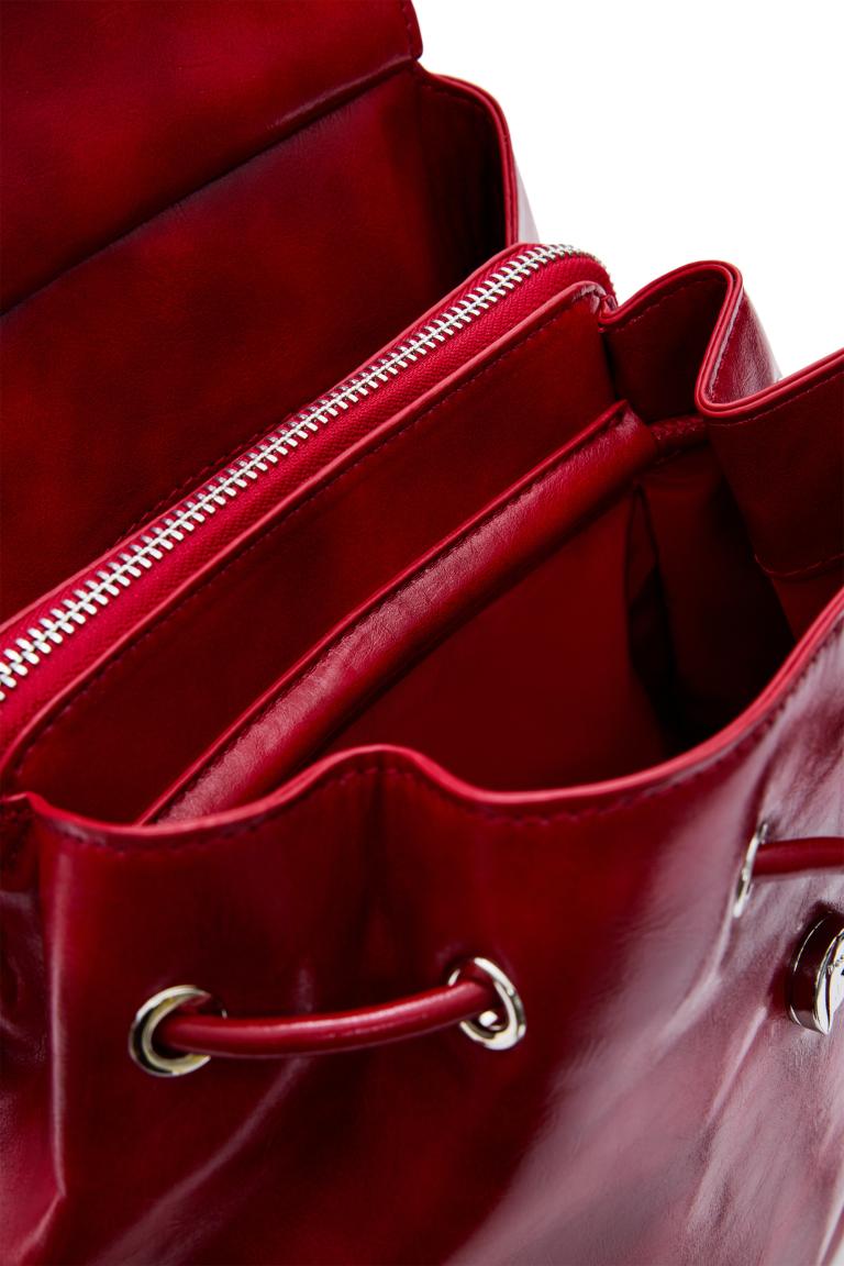 Desigual auffälliger Tagesrucksack Luena rot Flechtdetail