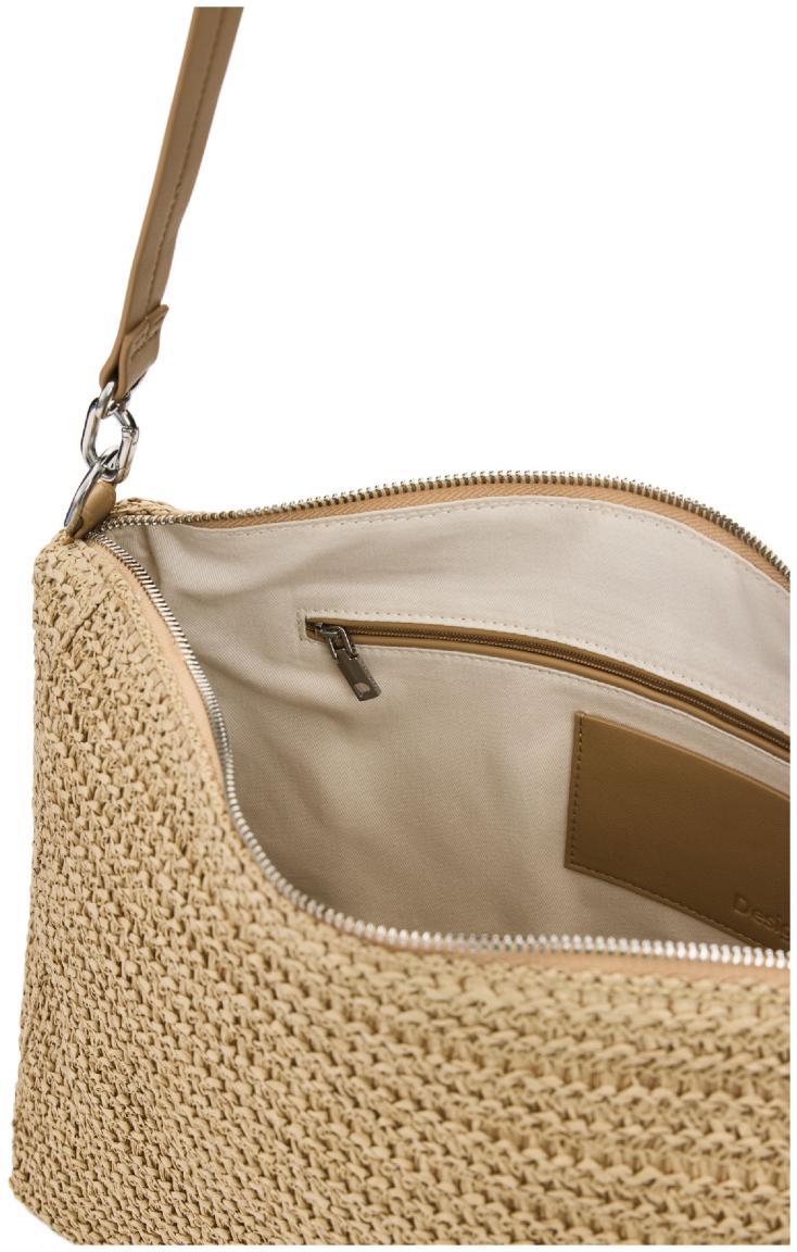 Desigual geräumige Umhängetasche Bast Knotendetail Leiria Raffia