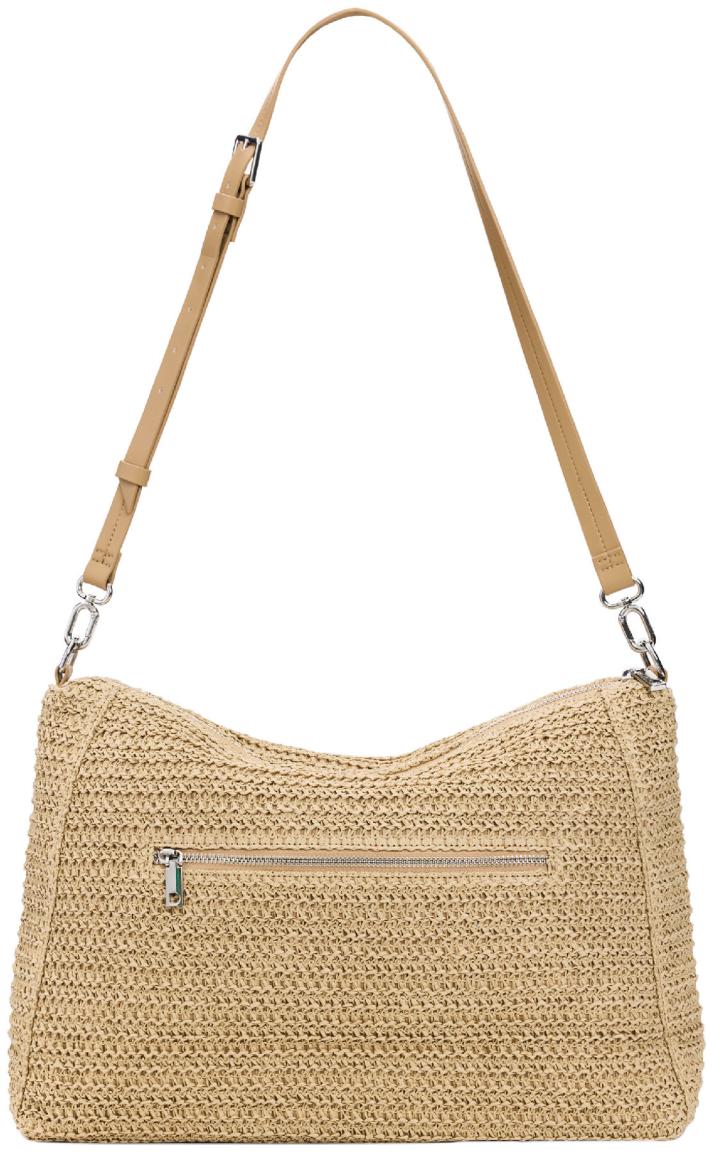 Desigual geräumige Umhängetasche Bast Knotendetail Leiria Raffia