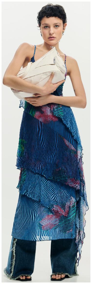 Desigual hellbeige Schultertasche Habana Weboptik feminin Cromo