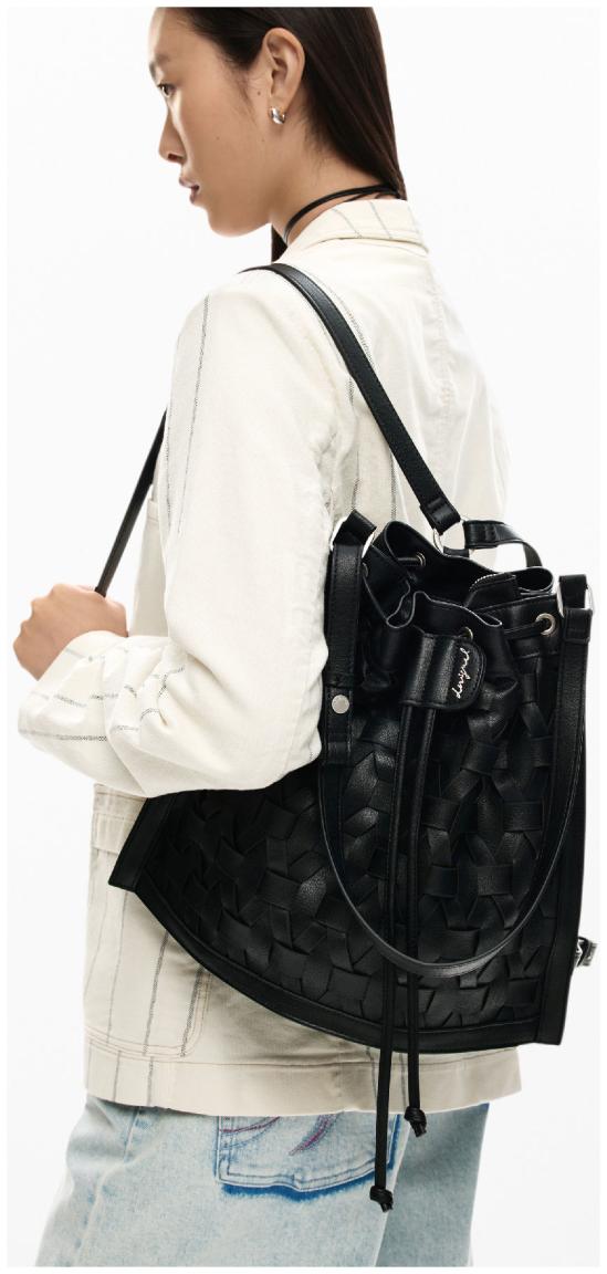 Desigual klassisch schwarz Citybackpack Harlan Tasche Argon Weboptik