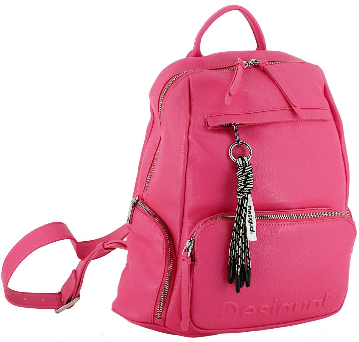 Desigual knalliger Damenrucksack pink Logo Chester