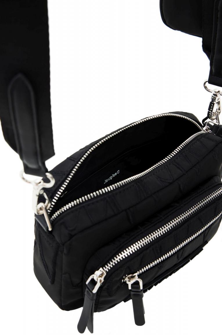 Desigual kompakte Damentasche schwarz Cambridge Ziernähte