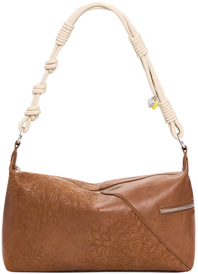 Desigual mittelgroße Umhängetasche Huntington braun bestickt Sierra feminin
