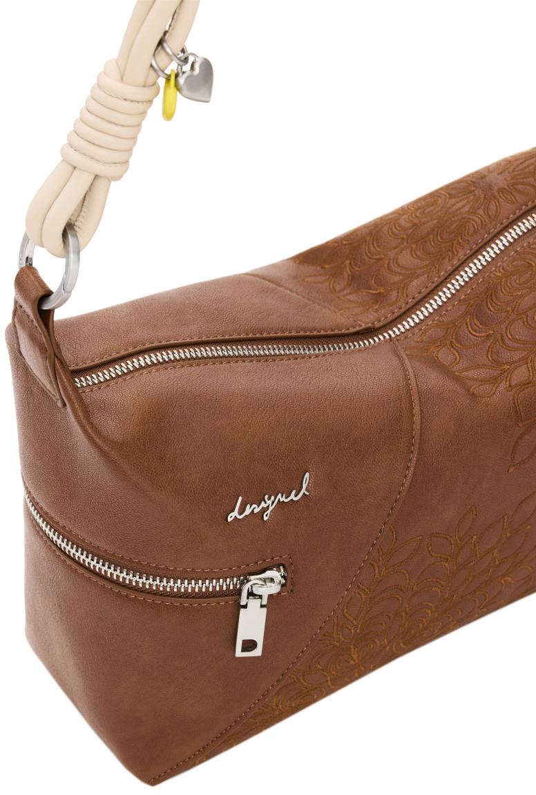 Desigual mittelgroße Umhängetasche Huntington braun bestickt Sierra feminin