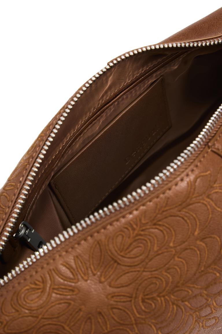 Desigual mittelgroße Umhängetasche Huntington braun bestickt Sierra feminin