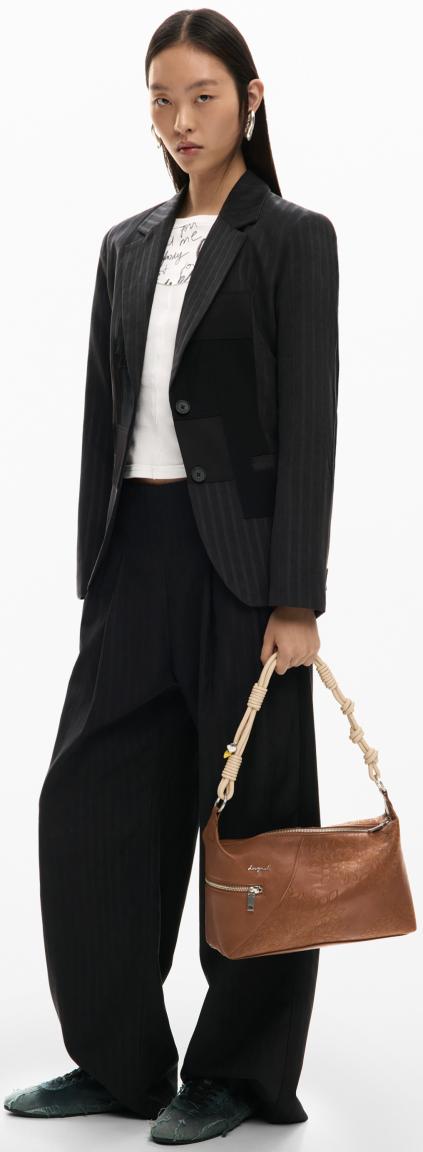 Desigual mittelgroße Umhängetasche Huntington braun bestickt Sierra feminin