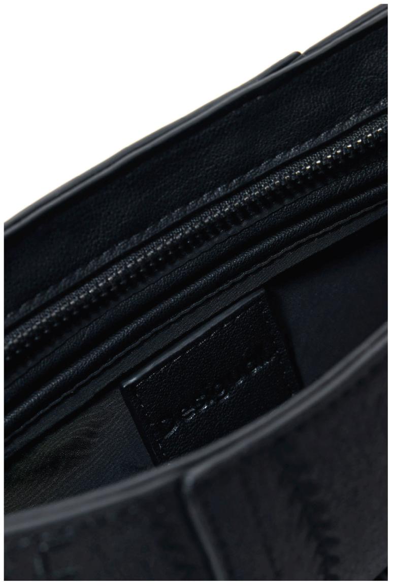 Desigual schwarz Alsacia Embro Patch Umhängetasche klein bestickt Nieten