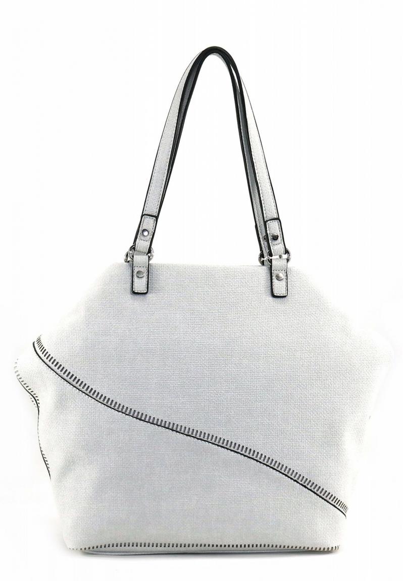 Doppelhenkeltasche Suri Frey Tilly Grau Weiß Weboptik