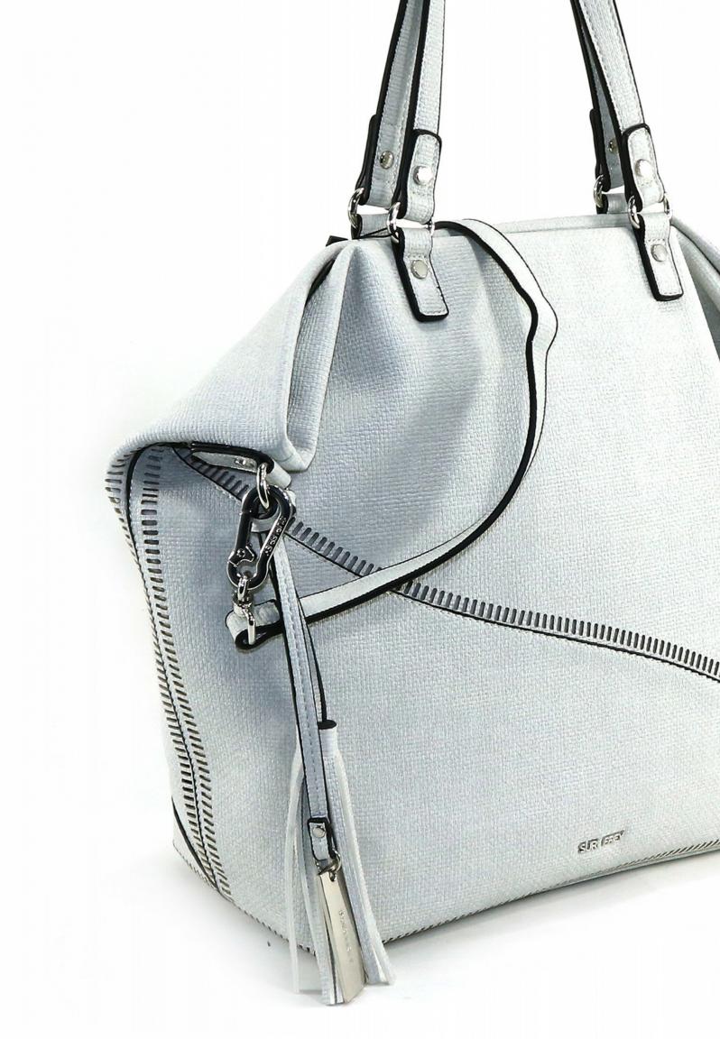 Doppelhenkeltasche Suri Frey Tilly Grau Weiß Weboptik
