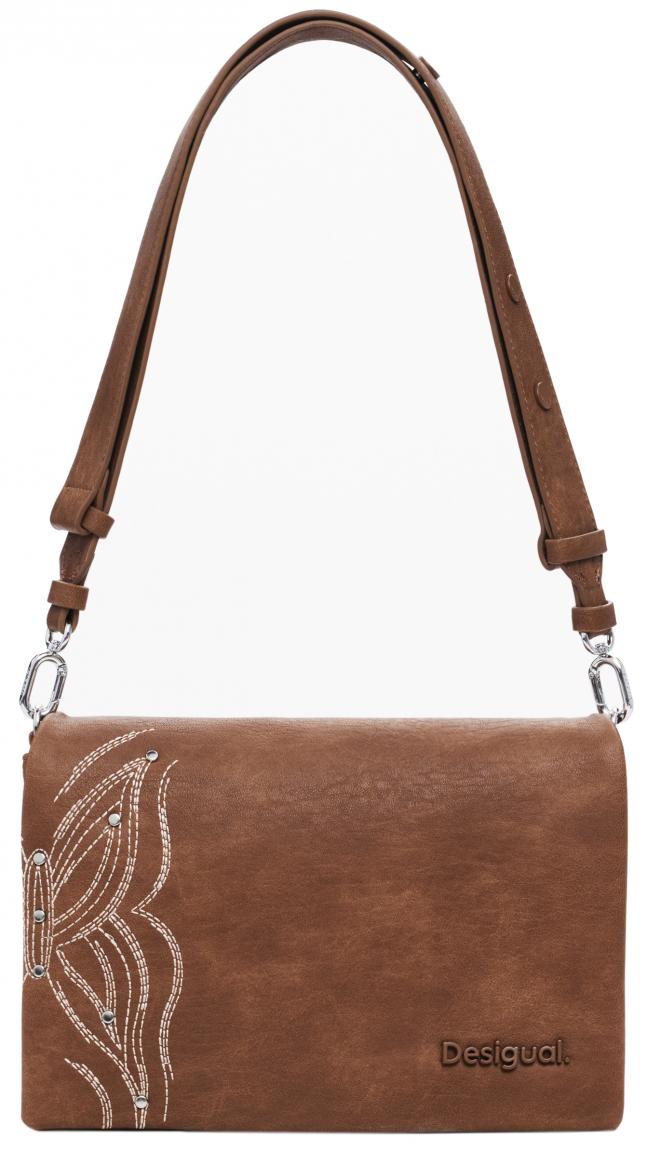 Dormtund Flap 2.0 Überschlagtasche Desigual braun bestickt Nieten Goodall