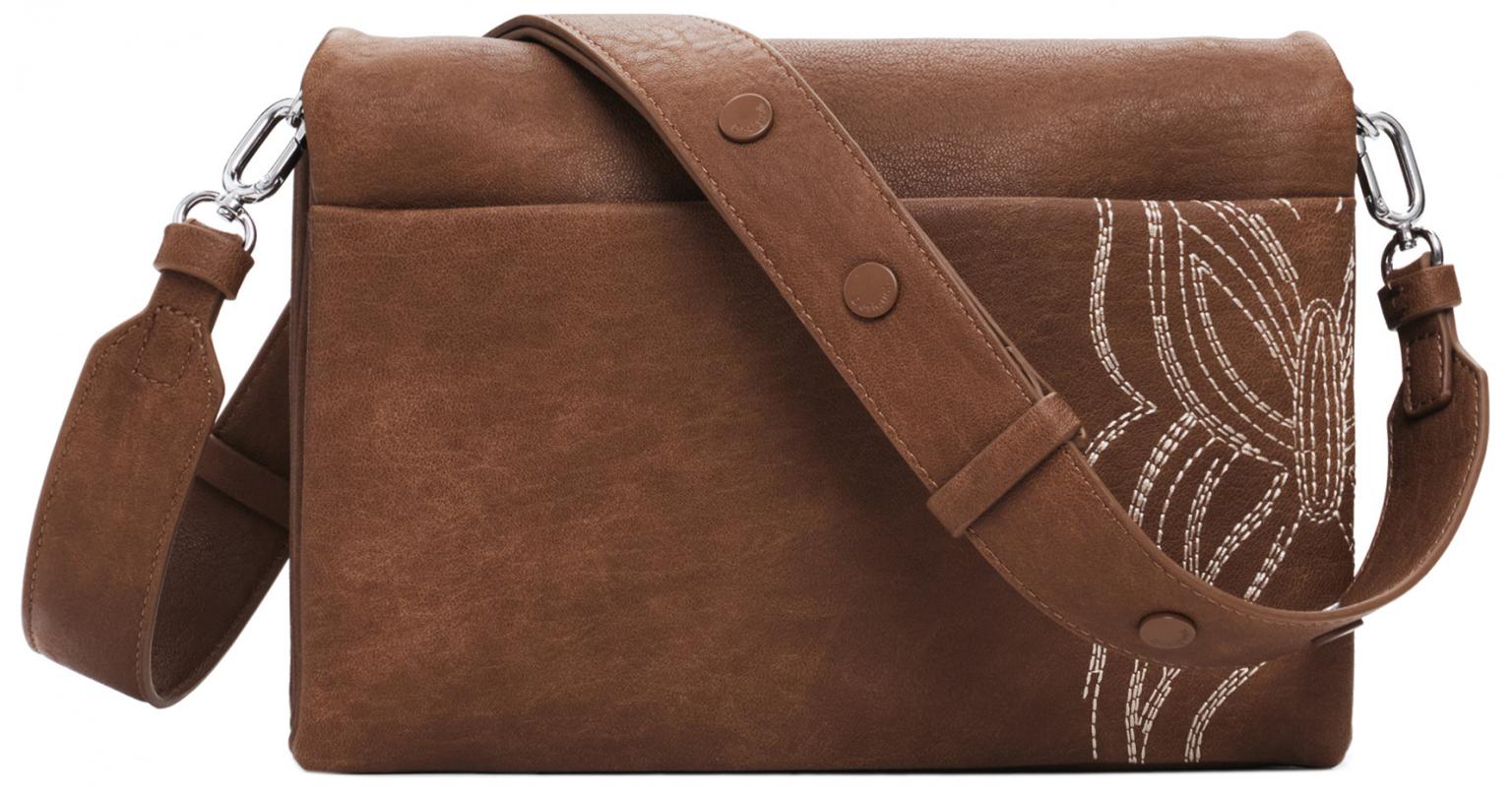 Dormtund Flap 2.0 Überschlagtasche Desigual braun bestickt Nieten Goodall