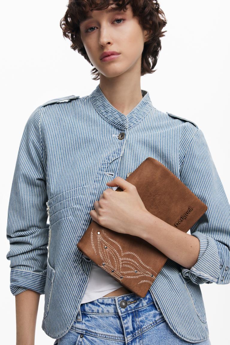 Dormtund Flap 2.0 Überschlagtasche Desigual braun bestickt Nieten Goodall