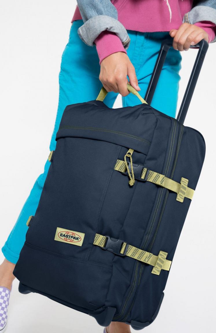 Eastpak Blackout Striplcy Handgepäckskoffer blau gelb Tranverz S