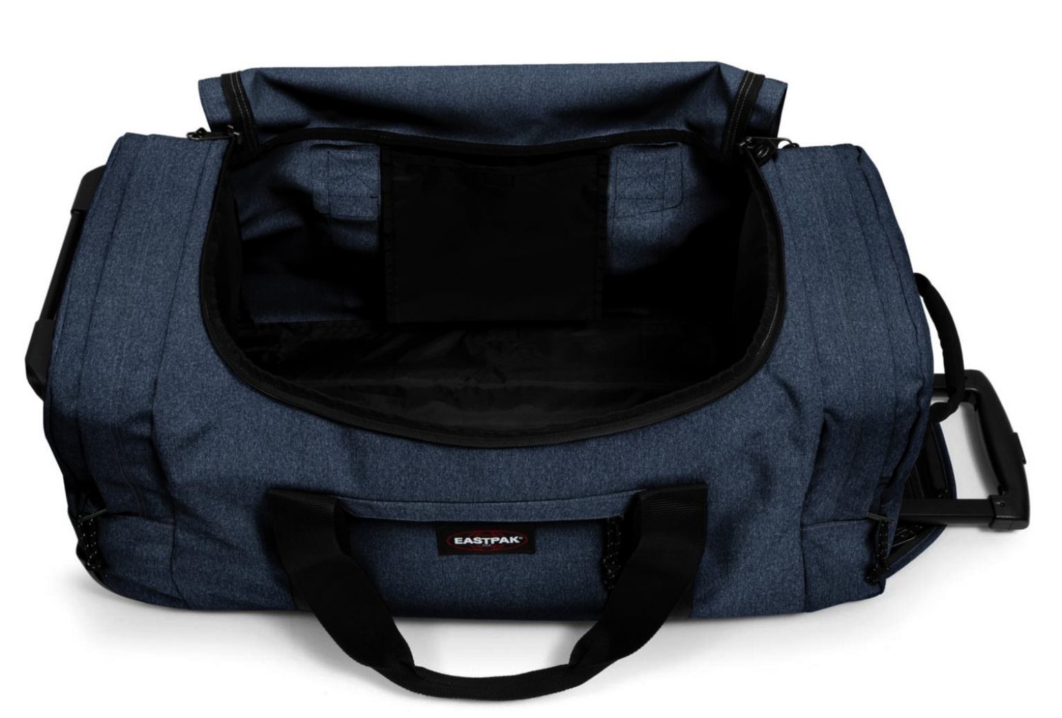 Eastpak Leatherface M Reisetasche Räder Double Denim Blau