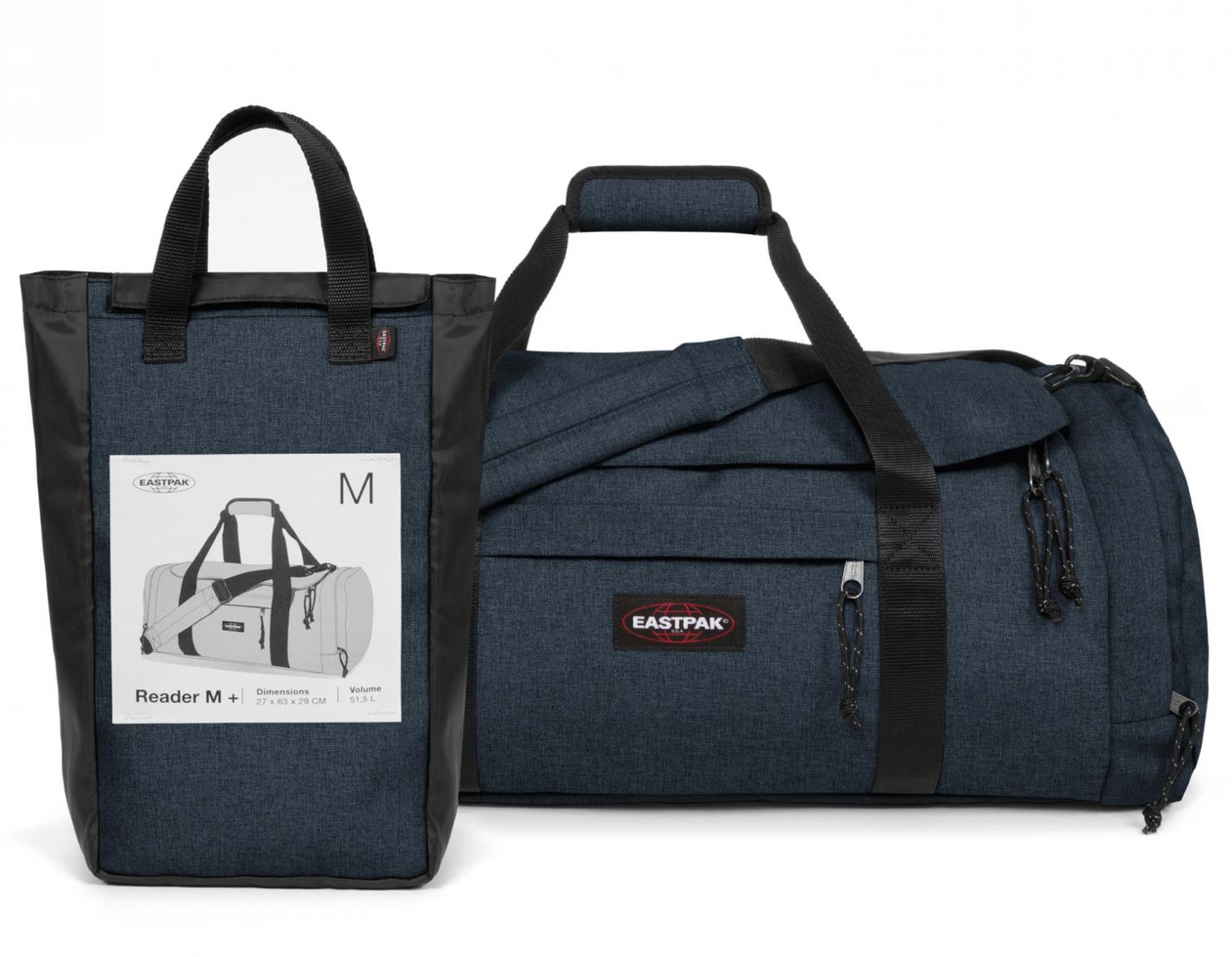 Eastpak Reader M+ Reisetasche faltbar Umhängegurt jeansblau