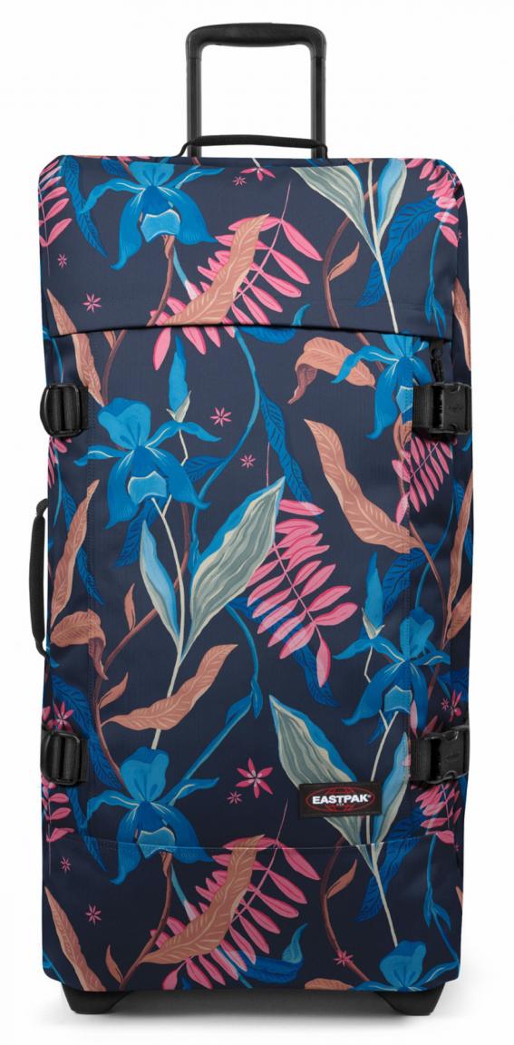 Eastpak Reisetasche Tranverz L Blumen Trolley Blätter blau