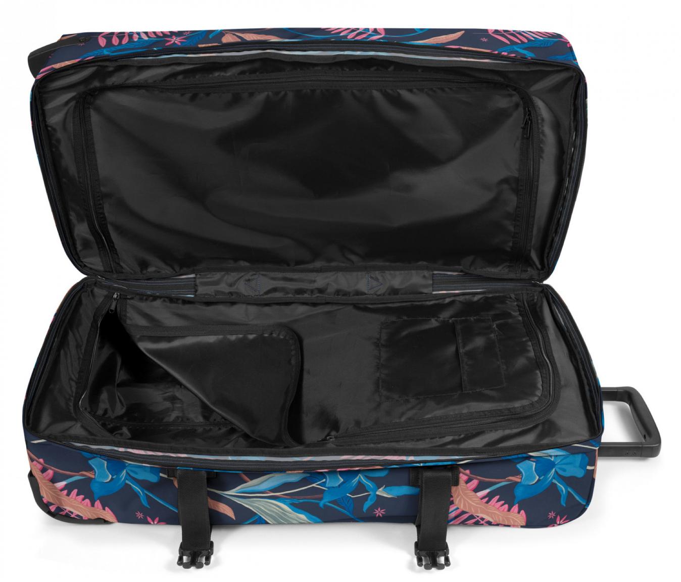 Eastpak Reisetasche Tranverz L Blumen Trolley Blätter blau