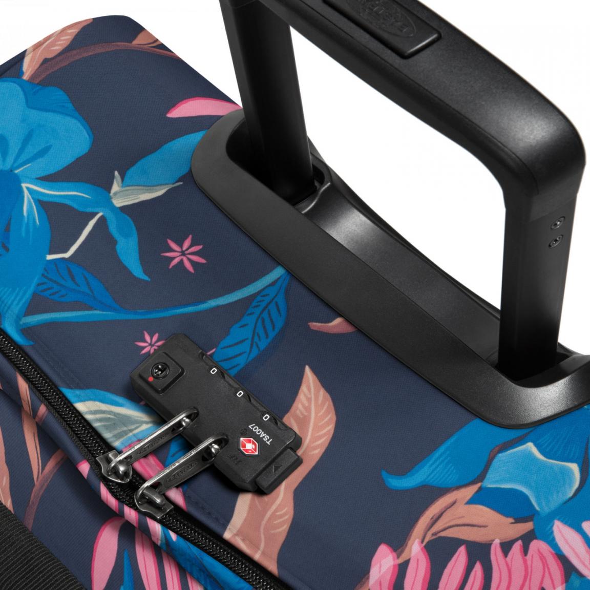 Eastpak Reisetasche Tranverz L Blumen Trolley Blätter blau