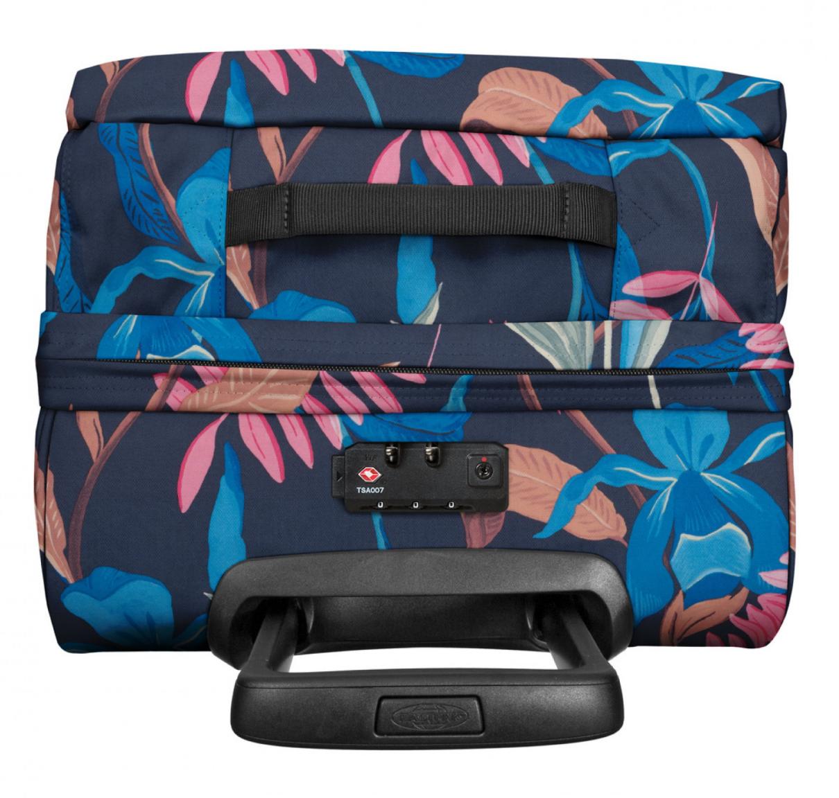 Eastpak Reisetasche Tranverz L Blumen Trolley Blätter blau