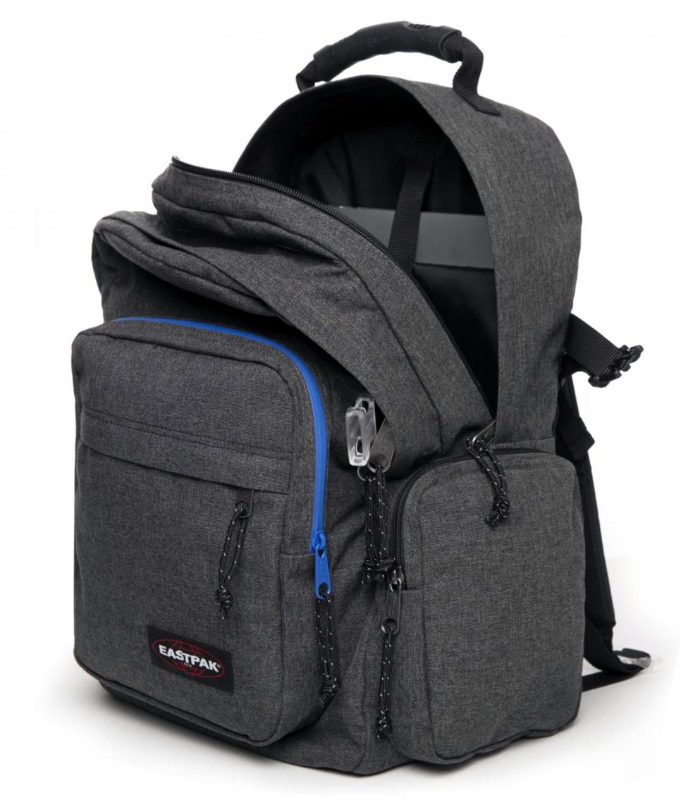 Eastpak Sidevider Schultache Frosted Dark (Grau mit blauem Zipp)