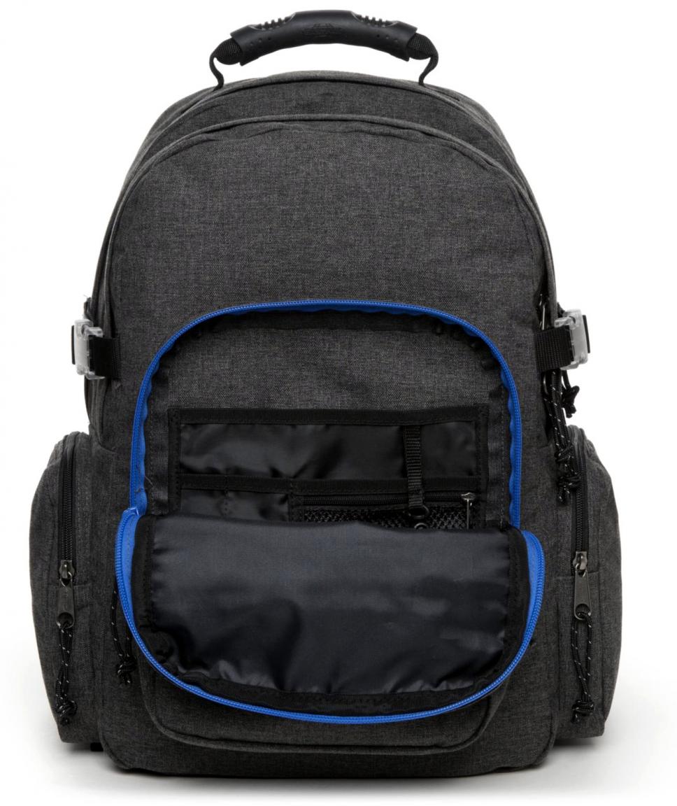 Eastpak Sidevider Schultache Frosted Dark (Grau mit blauem Zipp)