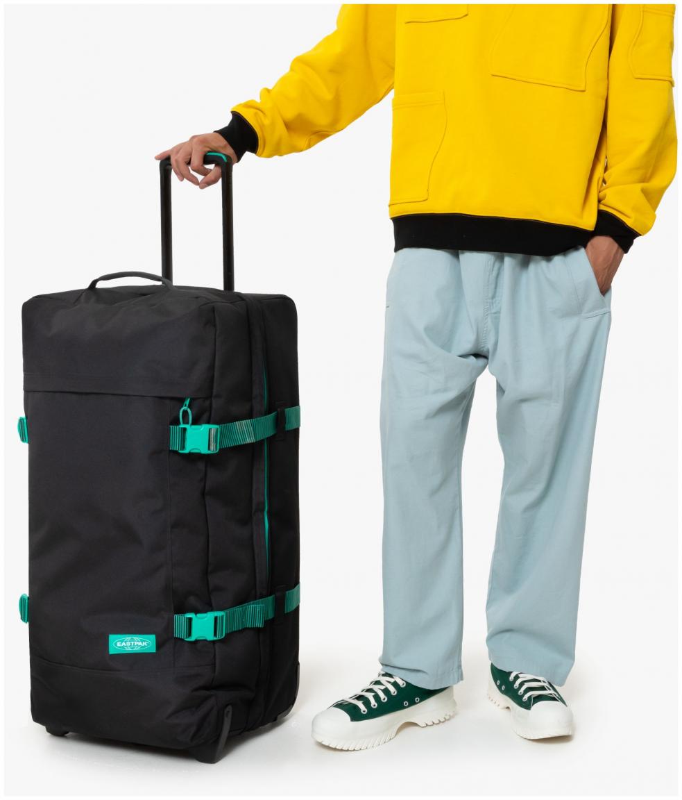 Eastpak Tranverz Kontrast Stripe Black schwarz grün Reisetasche Trolley L